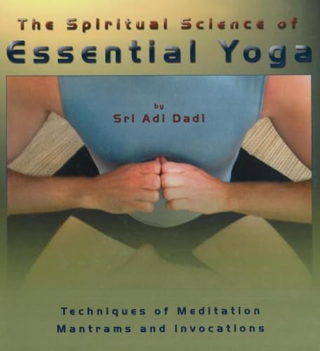 Book cover: hands clasped in lap, title "Spiritual Science of Essential Yoga".