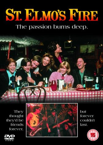 DVD cover art featuring the cast of St. Elmo's Fire sitting at a table.