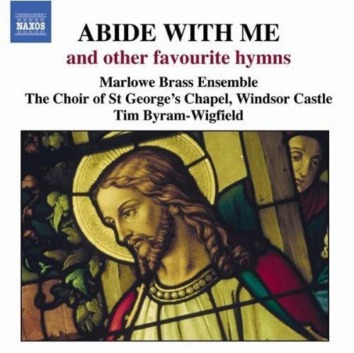 CD cover featuring a stained glass image of Jesus and hymn title text.