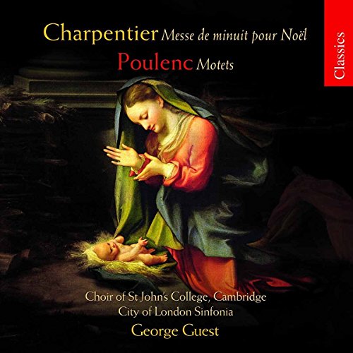 CD cover: Nativity scene painting with text naming composers and choir.