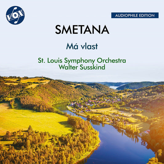 CD cover for Smetana’s “Má vlast” featuring a landscape scene.
