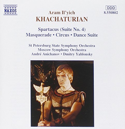 CD cover for Khachaturian’s Spartacus, featuring a costumed performer.