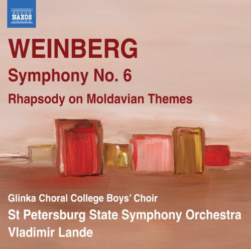 CD cover for Weinberg’s Symphony No. 6 with abstract red and yellow shapes.