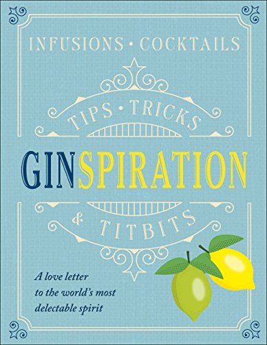 Book cover for "Ginspiration" with text, flourishes, and lemon illustration.