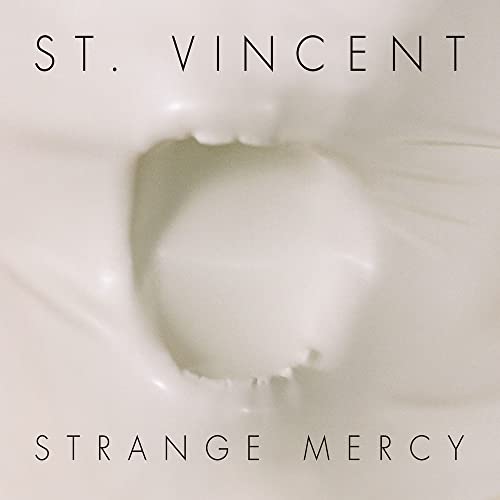 St. Vincent's "Strange Mercy" CD cover: white, abstract, mouth-shaped image.