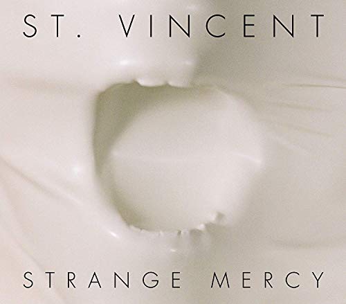 Album cover for St. Vincent’s “Strange Mercy” featuring a white floral close-up.