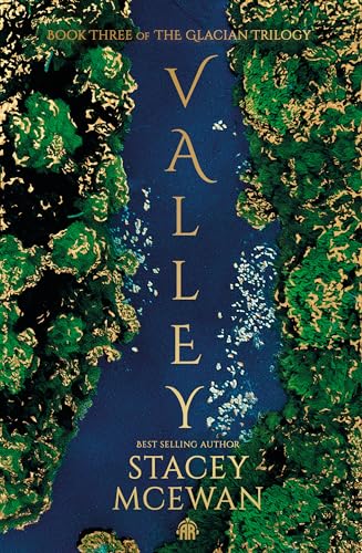 Book cover: “Valley” with gold-edged foliage framing a dark blue center.