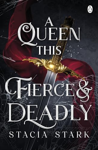 Book cover with ornate sword and red fabric, dark background.