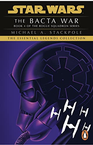 Book cover for “The Bacta War” featuring a purple Imperial helmet.
