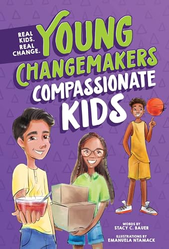 Book cover: “Compassionate Kids” featuring illustrated children helping others.