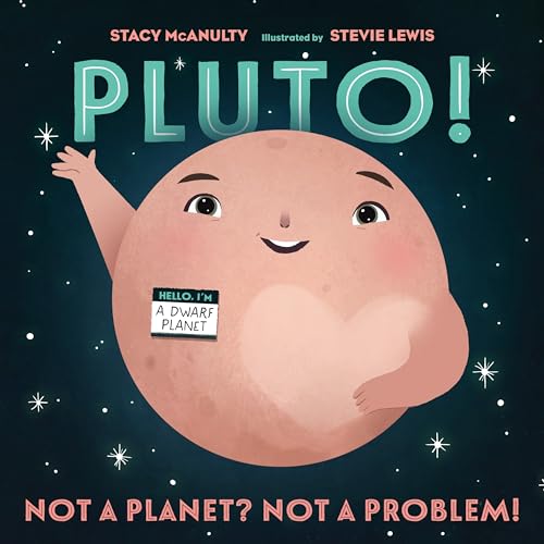 A cartoon Pluto character with a name tag reading A Dwarf Planet in space.