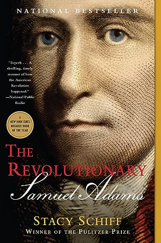 Book cover featuring a close-up portrait of Samuel Adams with title and author text.