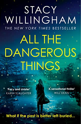 Book cover featuring a person standing by a dark, glowing lake at night.