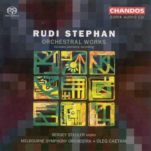 CD cover for Rudi Stephan orchestral works, featuring abstract geometric art.
