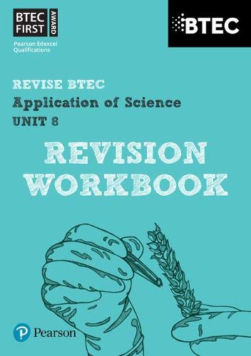 BTEC First Applied Science Unit 8 Revision Workbook cover with hand illustration.