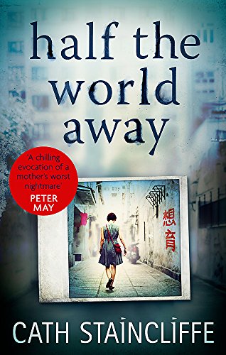 Book cover: woman walking down a narrow street in an Asian city.