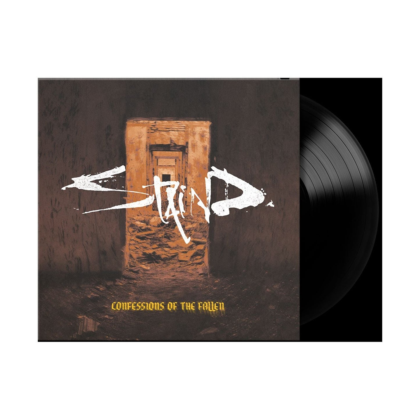 "Staind vinyl record album cover with 'Confessions of the Fallen' title and black vinyl."