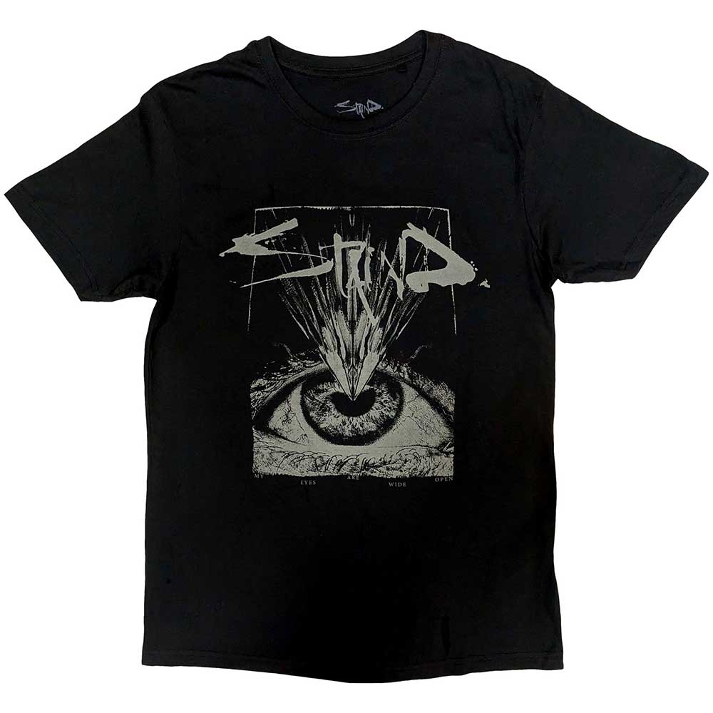 Black t-shirt with Staind's "Open Eyes" album art, size large.