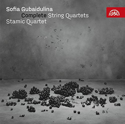 CD cover: Sofia Gubaidulina string quartets with dark, abstract imagery.