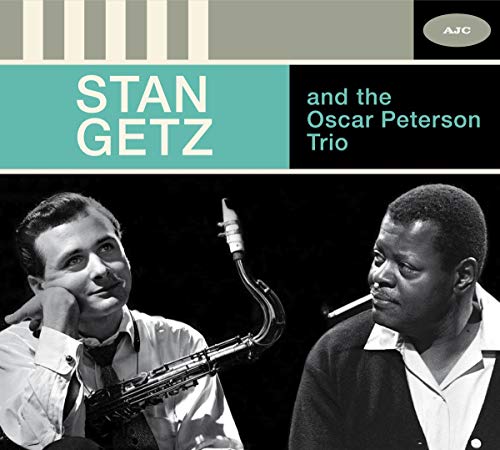 "CD cover featuring black and white portraits of Stan Getz and Oscar Peterson."