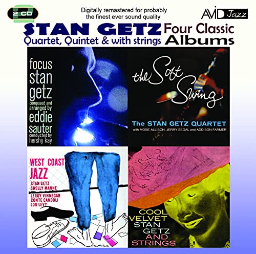 CD cover featuring Stan Getz with album artwork collage in blue tones.