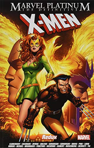 Comic book cover featuring Jean Grey and Wolverine against a fiery backdrop.