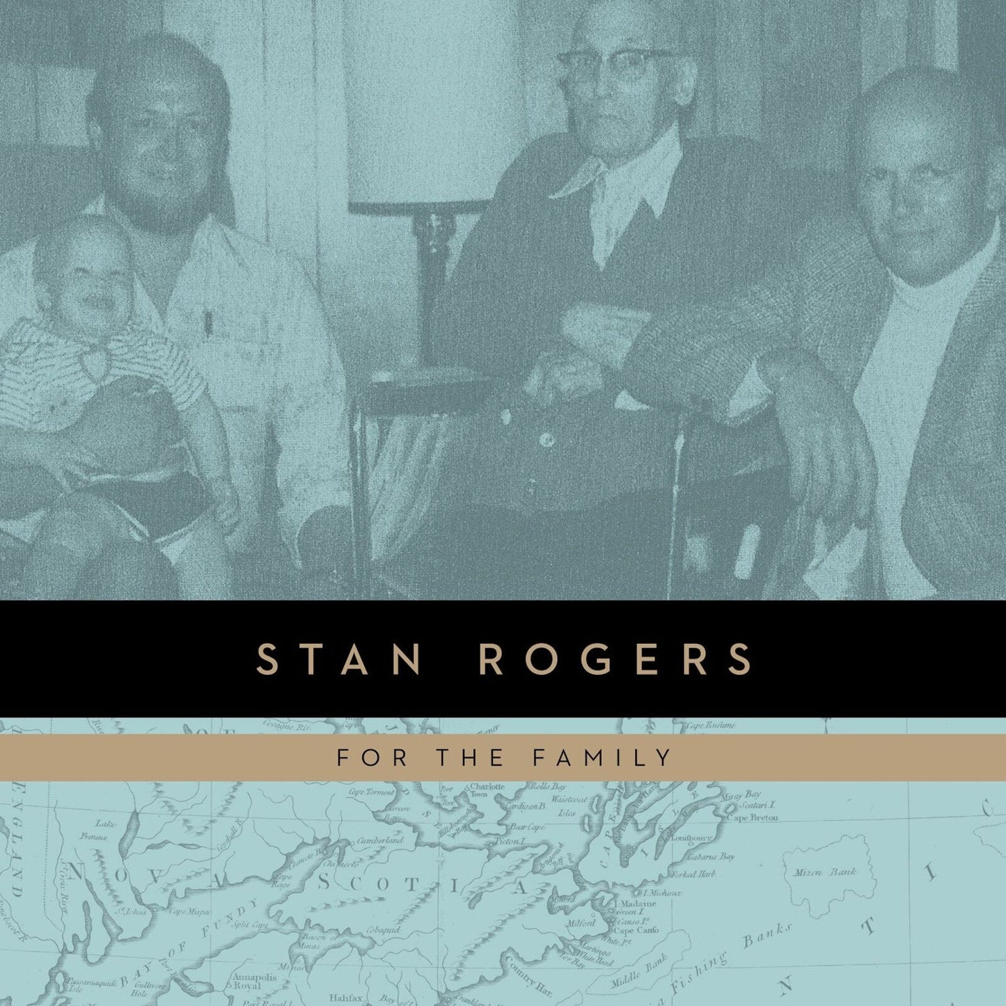 Stan Rogers album cover: sepia-toned photo over a map background.