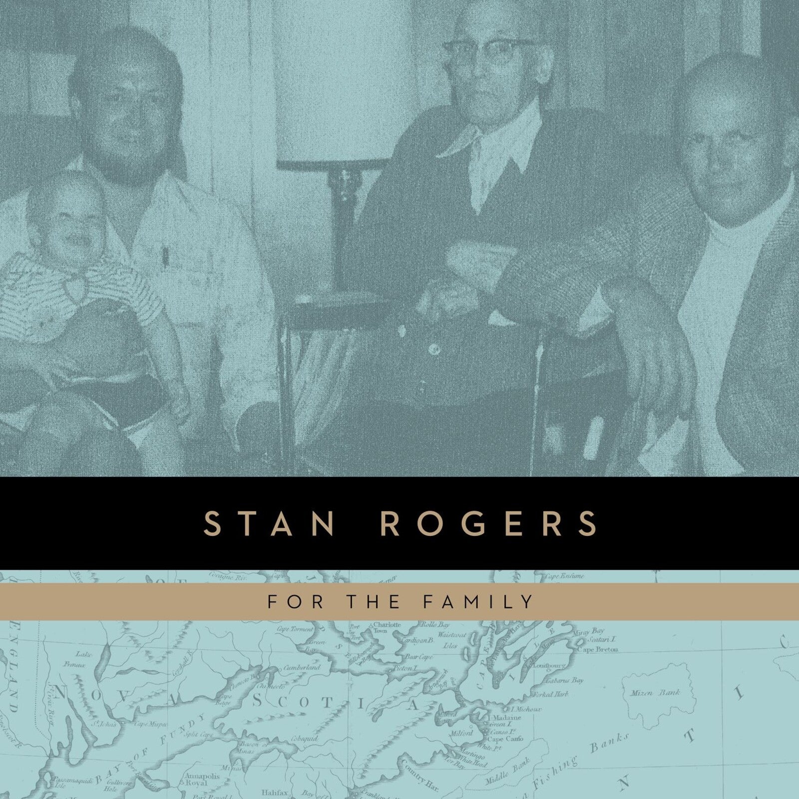 Stan Rogers album cover: sepia-toned photo over a map background.