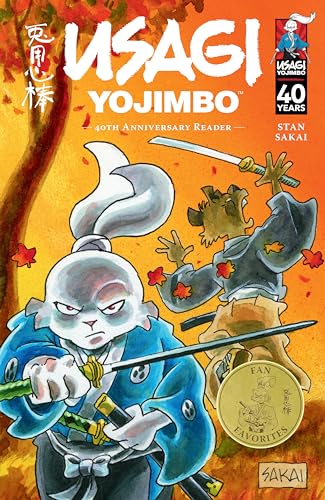 Cover of “Usagi Yojimbo: 40th Anniversary Reader” featuring a rabbit samurai.