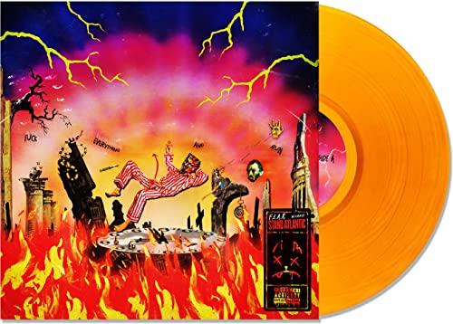 Stand Atlantic “f.e.a.r” vinyl record with hot pink colored disc and fiery cover art.