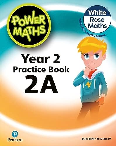 Power Maths Year 2 Practice Book 2A cover with a boy illustration.