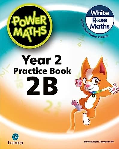 Power Maths Year 2 Practice Book 2B cover with an orange cartoon cat character.
