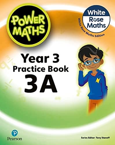 Power Maths Year 3 Practice Book 3A cover featuring a cartoon boy.