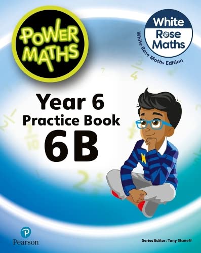 Power Maths Year 6 Practice Book 6B cover featuring a cartoon boy with glasses.