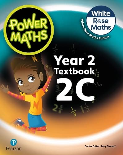 Power Maths Year 2 Textbook 2C cover featuring an illustrated girl and math fractions.