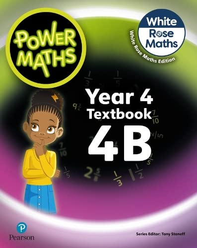 Power Maths Year 4 Textbook 4B cover with a girl and fractions.