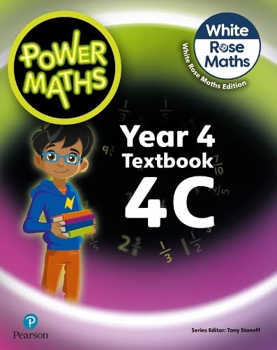 Power Maths Year 4 Textbook 4C cover featuring a student holding books.
