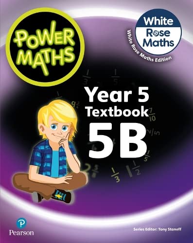 Power Maths 2nd Edition Textbook 5B cover with child and equations.