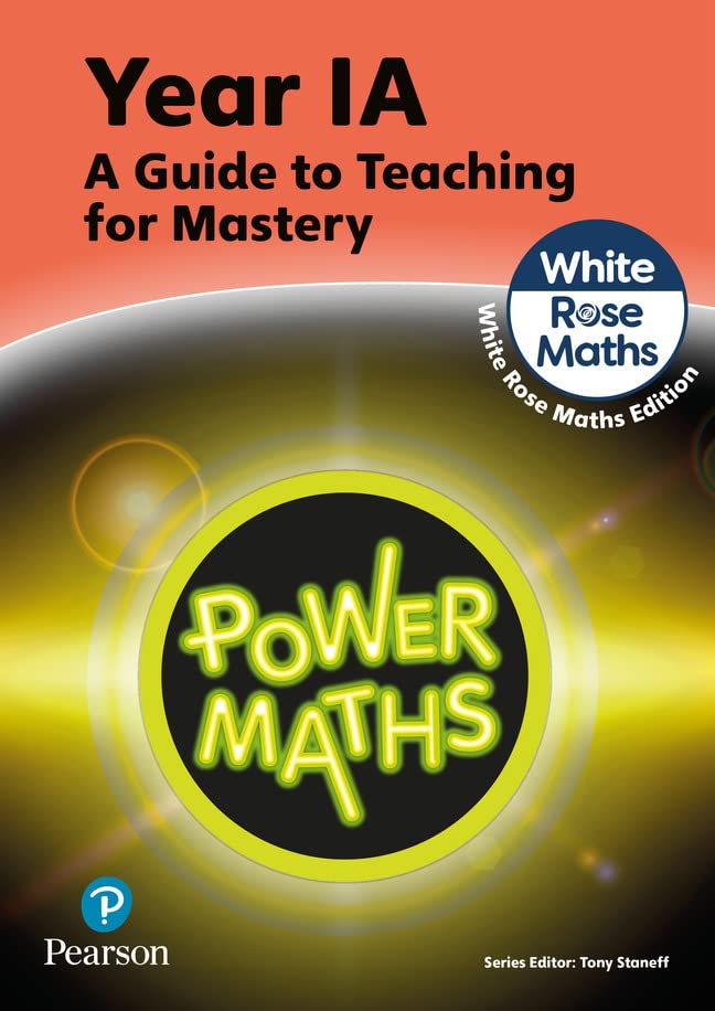 Cover of "Power Maths Teaching Guide 1A" with yellow and orange design.