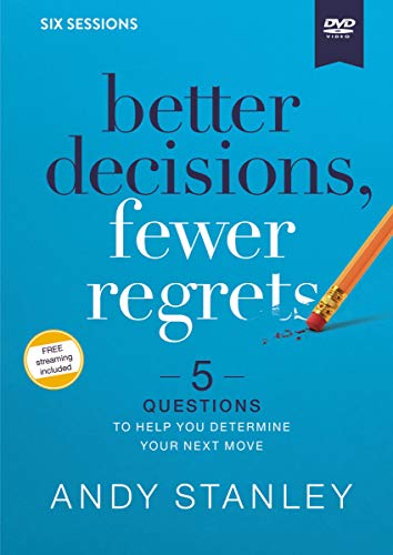 Blue DVD cover with title "better decisions, fewer regrets" and a pencil.