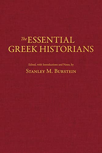 Red book cover with gold text: "The Essential Greek Historians".