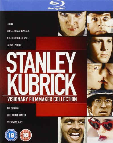 Blu-ray cover for Stanley Kubrick film collection with character portraits.