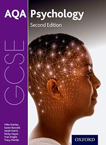Textbook cover for AQA GCSE Psychology, featuring a person’s head with glowing connections.