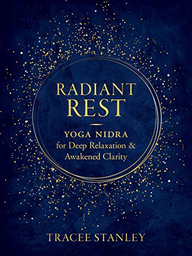 Dark blue book cover with gold text: "Radiant Rest" and author's name.