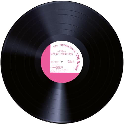 Black vinyl record with a pink and white label featuring Stanley Turrentine.
