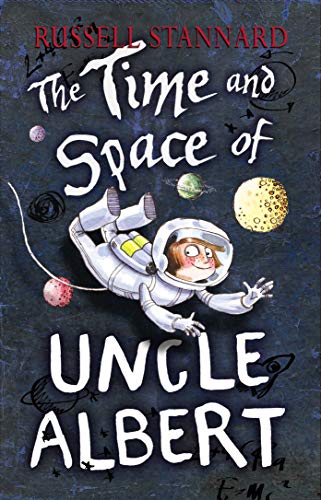 Book cover: child in spacesuit floats among planets and stars.