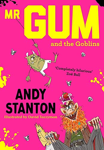 Book cover: “Mr. Gum and the Goblins” featuring cartoon goblins.