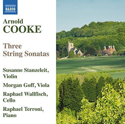 CD cover for Cooke’s Three String Sonatas with a rural landscape.