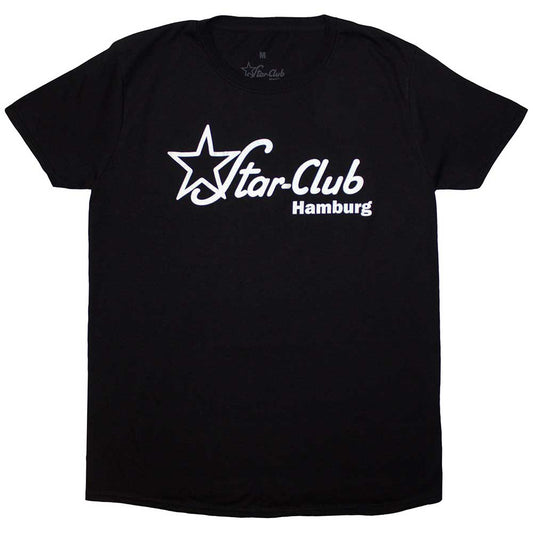 Black unisex t-shirt with white Star Club Hamburg logo, size XX-Large.