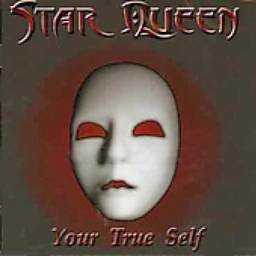 CD cover: white mask with red slits, dark red background, text.